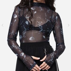 NWT Disturbia empathy high neck mesh top